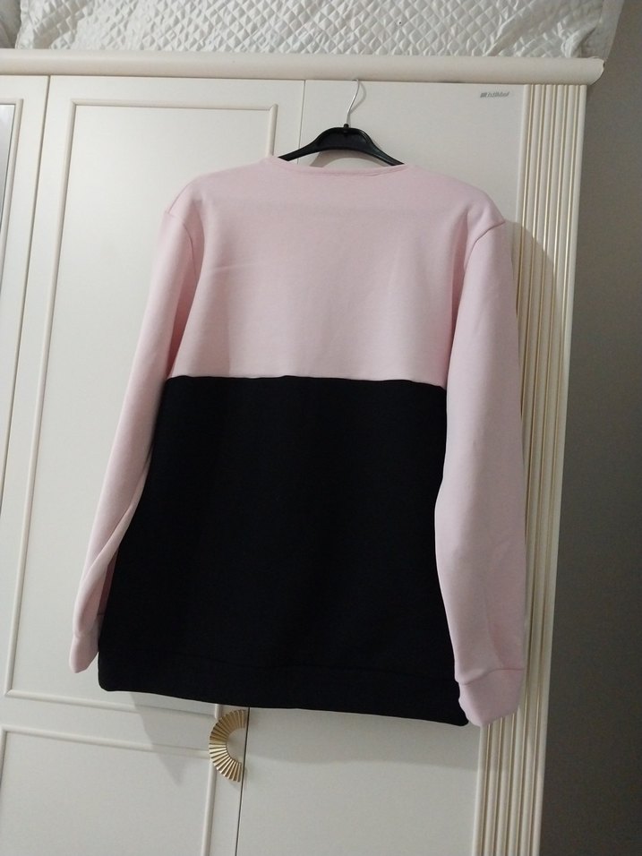 Pembe Siyah Kadın Sweatshirt - Görsel 4