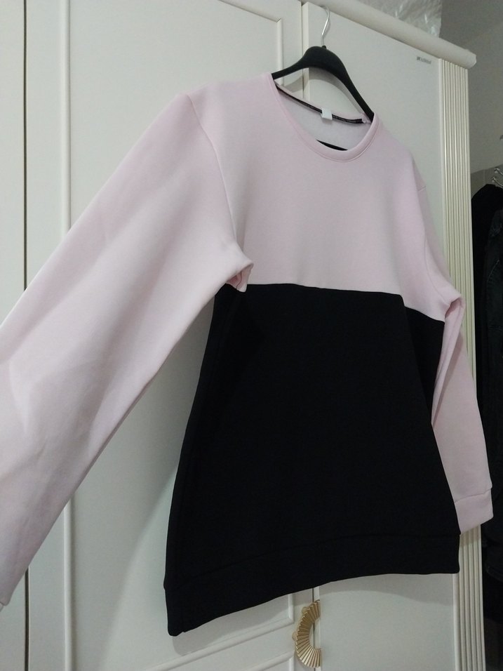 Pembe Siyah Kadın Sweatshirt - Görsel 3