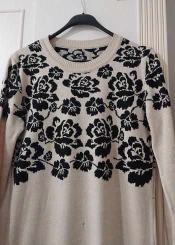 Nakışlı Bohem Uzun Triko Tunik - Görsel 2