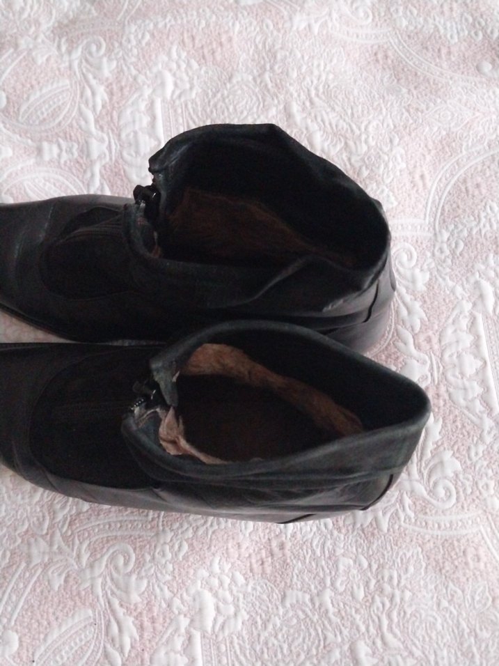 Siyah süet fermuarlı yüksek topuklu bot - Görsel 4