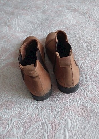 Bej Süet Kadın Topuklu Botlar - Görsel 3