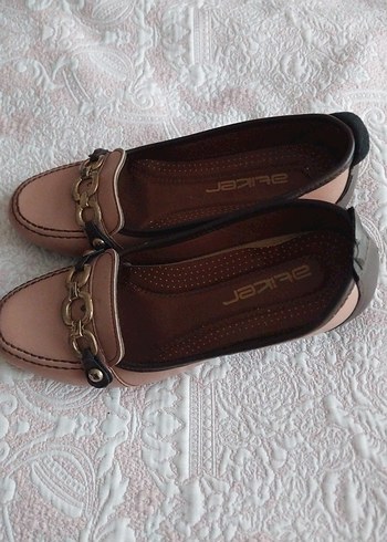 Bej Kadın Tokalı Günlük Topuklu Babet - Görsel 2