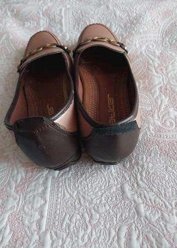 Bej Kadın Tokalı Günlük Topuklu Babet - Görsel 3