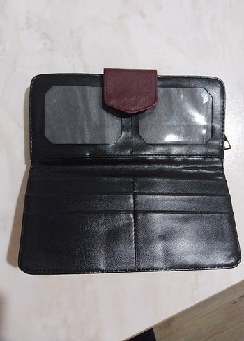 Bordo Deri Kadın Cüzdanı Fermuarlı - Görsel 3