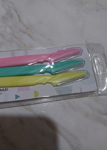 Pastel Renkli 3'lü kaş ustura Seti - Görsel 2