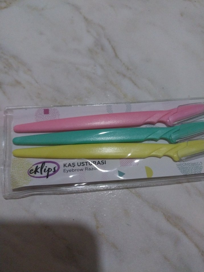 Pastel Renkli 3'lü kaş ustura Seti - Görsel 3