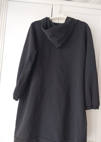 Siyah Kapüşonlu Midi Hamile Ceketi - Görsel 5