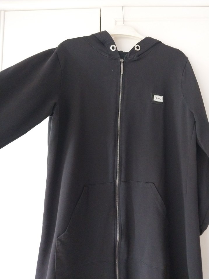 Siyah Kapüşonlu Midi Hamile Ceketi - Görsel 2