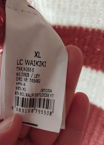 kiremit ve krem rengi Çizgili Örgü Kadın Kazak - Görsel 7