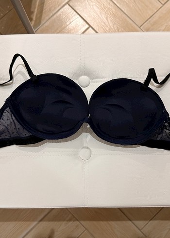 Lacivert Puantiyeli push up Sütyen - Görsel 3