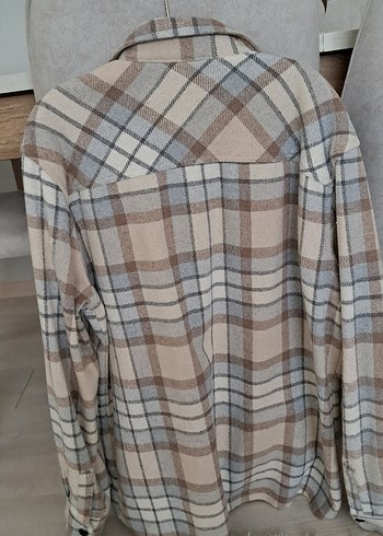 Bej Gri Ekoseli Pamuklu erkek Gömlek - Görsel 2