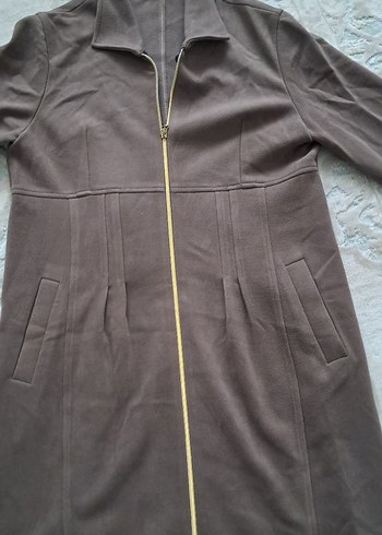 Uzun vizon Fermuarlı Kadın Kaban - Görsel 3