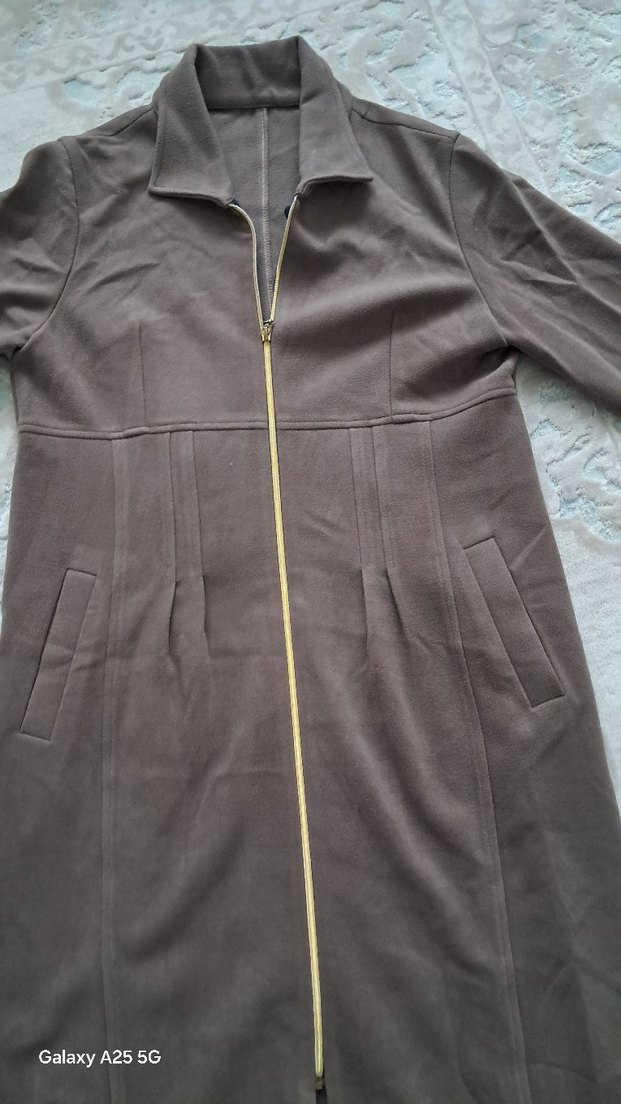 Uzun vizon Fermuarlı Kadın Kaban - Görsel 3