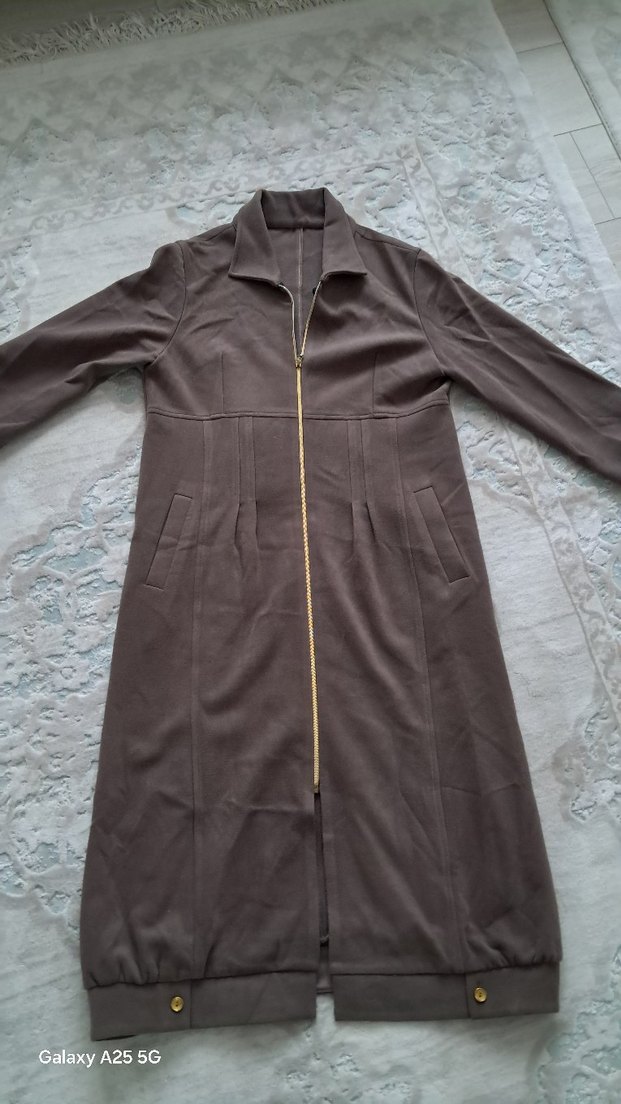 Uzun vizon Fermuarlı Kadın Kaban - Görsel 4