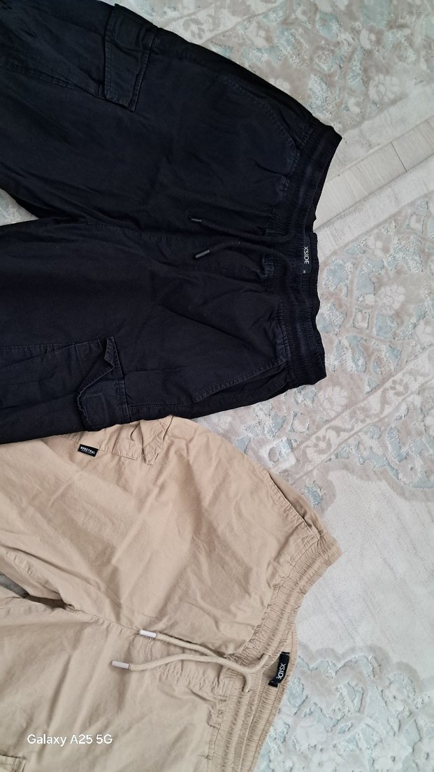 Bej erkek Keten Salaş Pantolon - Görsel 4