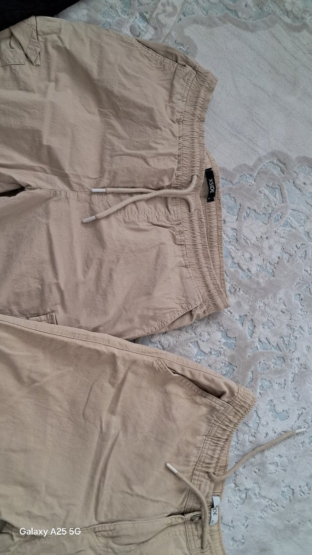 Bej erkek Keten Salaş Pantolon - Görsel 3