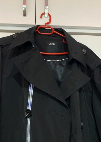 Siyah Erkek Midi Boy Düğmeli Kaban trençkot - Görsel 4