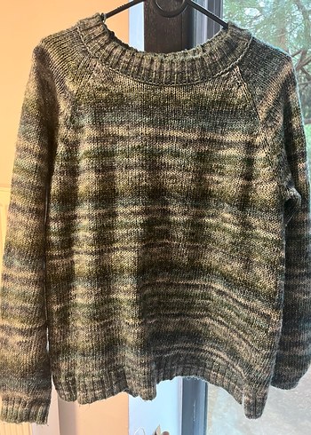 renkli Örgü Kadın Kazak, Yuvarlak Yaka, Rahat Kesim - Görsel 2