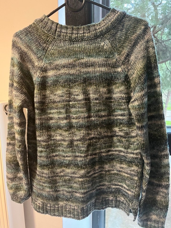 renkli Örgü Kadın Kazak, Yuvarlak Yaka, Rahat Kesim - Görsel 3