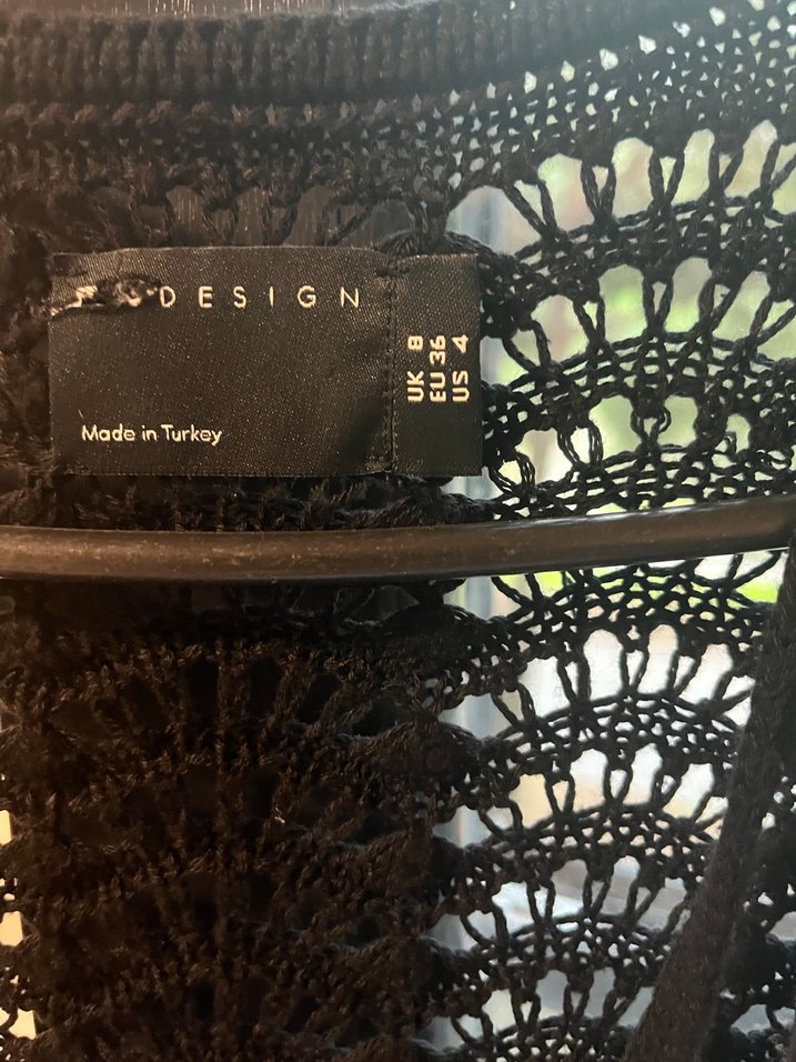 bohem Siyah Örgü Kadın Hırka - Görsel 4