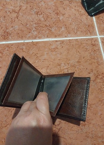 Vintage Desenli Gri Kahverengi Erkek Cüzdanı - Görsel 4