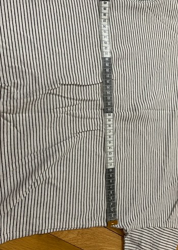 Çizgili Gri  Midi Tişört - Görsel 3