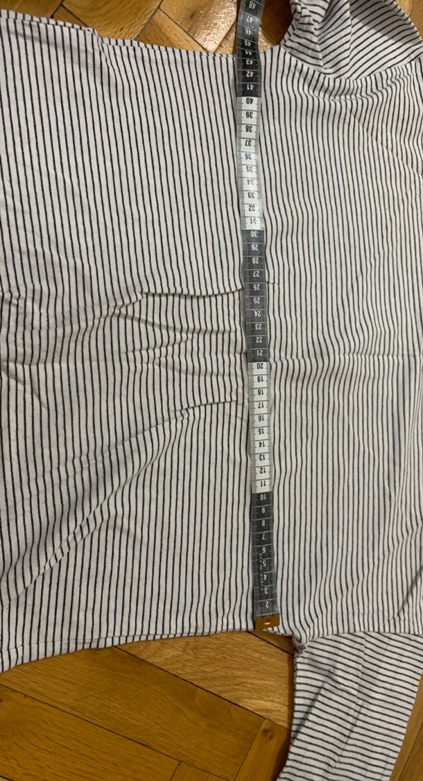 Çizgili Gri  Midi Tişört - Görsel 3