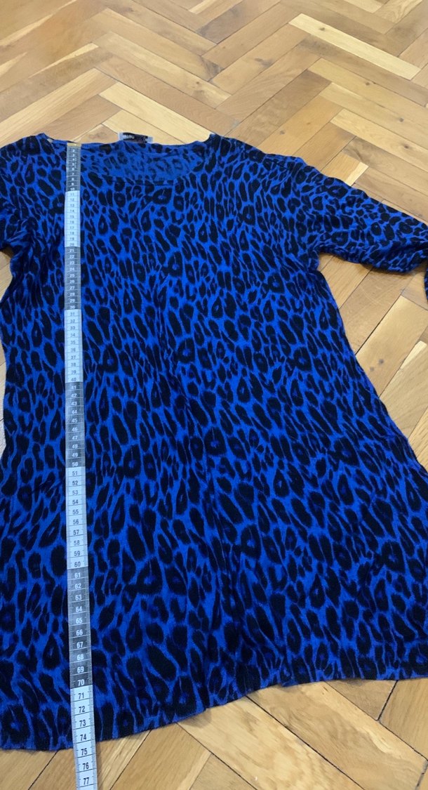 Uzun Kollu Mavi Desenli tunik - Görsel 2