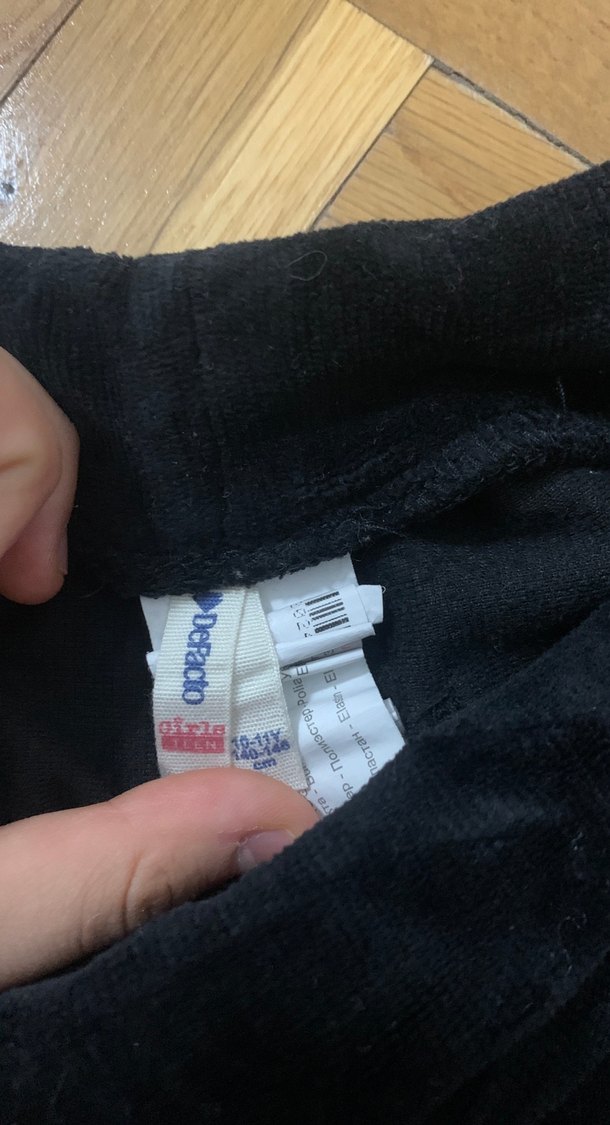 Siyah Süet Kadın Pantolon, Normal Boy, Lastikli - Görsel 3