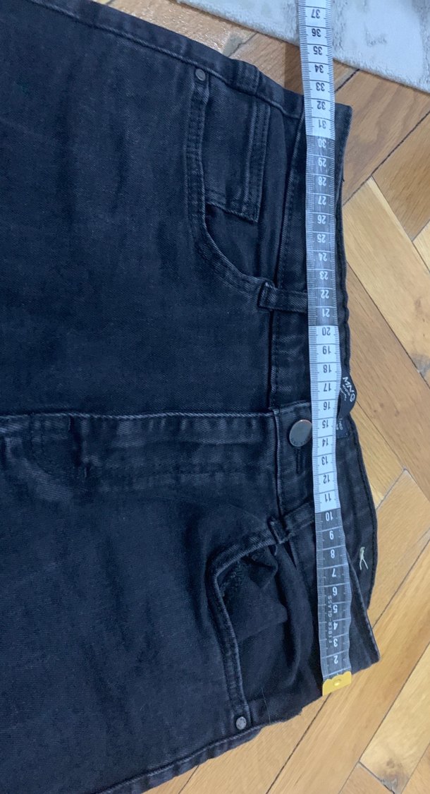 Siyah Midi Boy Kadın Kot Pantolon - Görsel 3