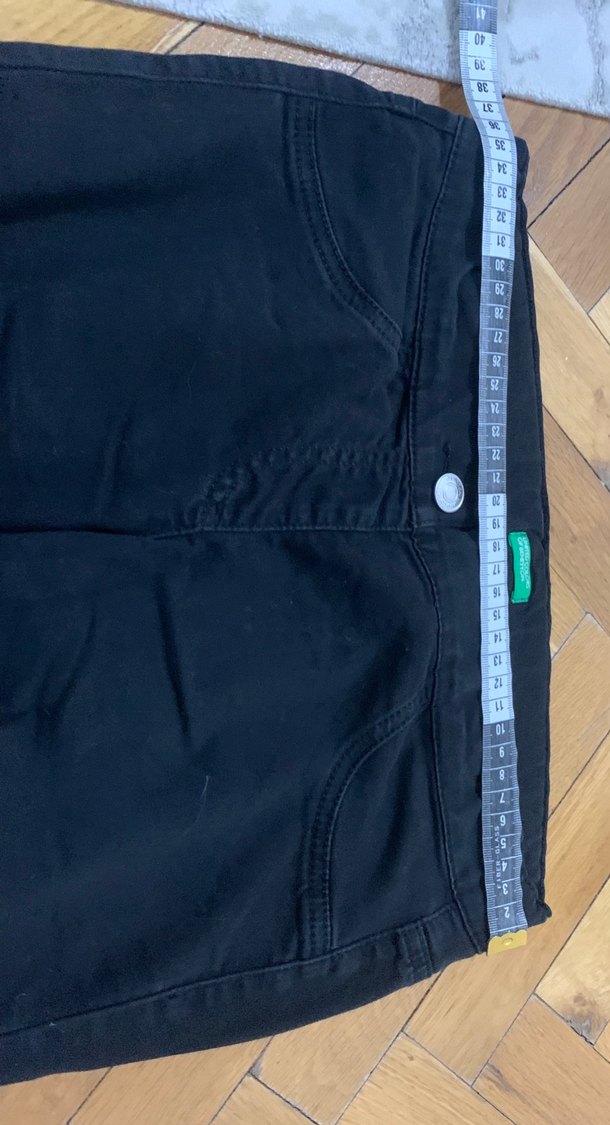 Siyah Elastik Belli Kot Pantolon - Görsel 4