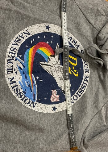 NASA Uzay Görev Baskılı Gri Hoodie - Görsel 3