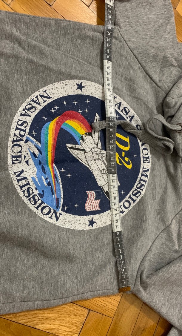 NASA Uzay Görev Baskılı Gri Hoodie - Görsel 3