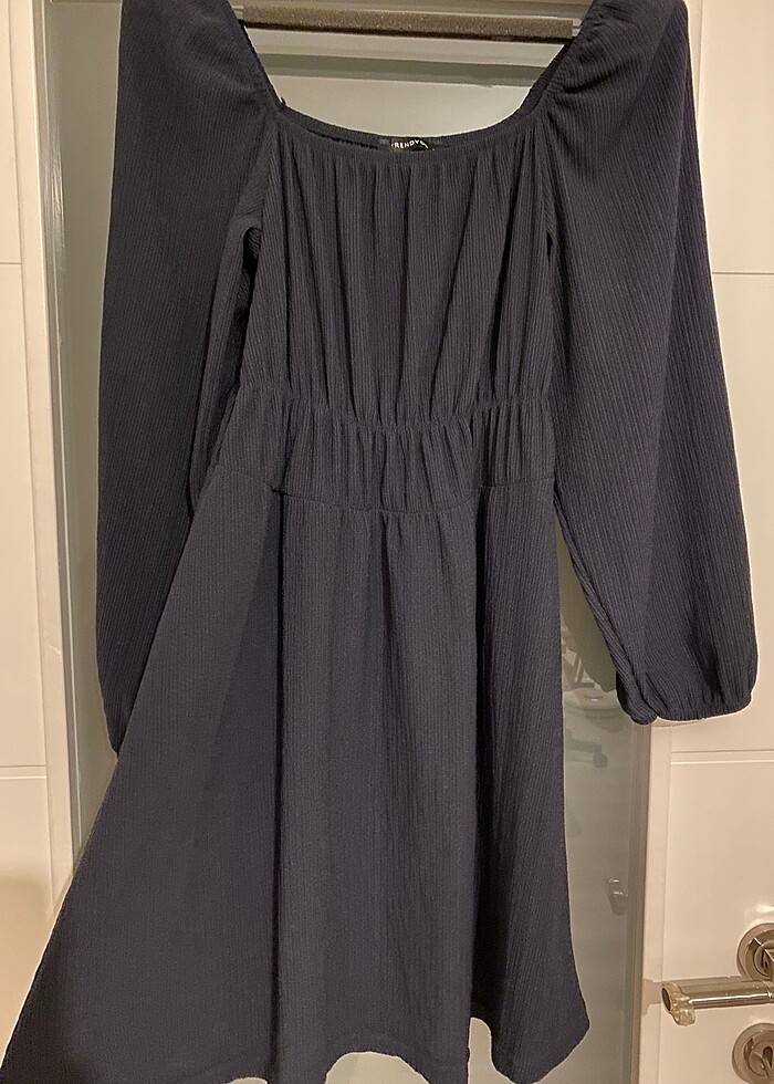 Lacivert elbise - Görsel 2