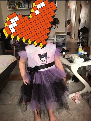 Diğer Kuromi prenses elbisesi 3 yaş