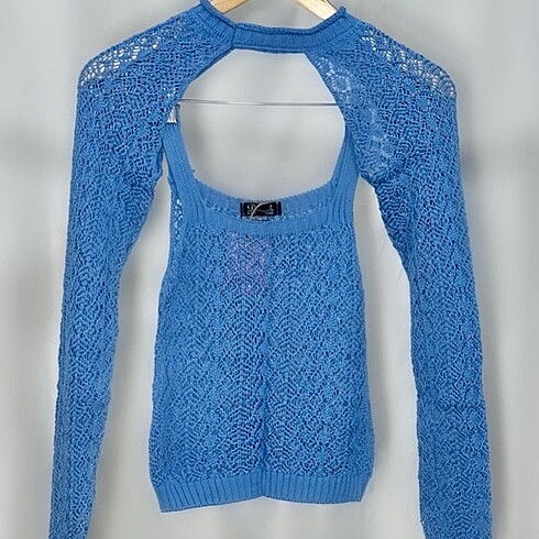 Kadın Ajurlu Triko Bluz Bolero Takım