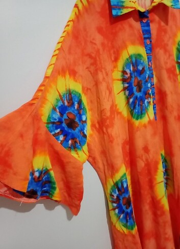 50 Beden turuncu Renk Oversize elbise