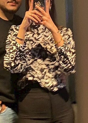 Zebra Desenli Uzun Kollu Kadın Gömlek - Görsel 2