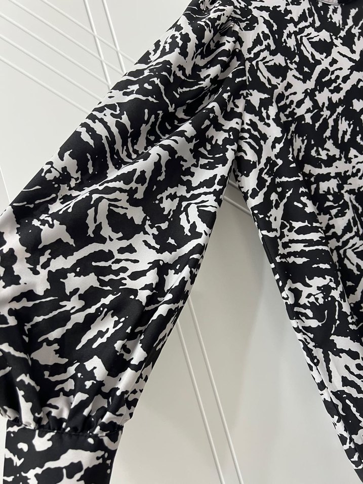 Zebra Desenli Uzun Kollu Kadın Gömlek - Görsel 4