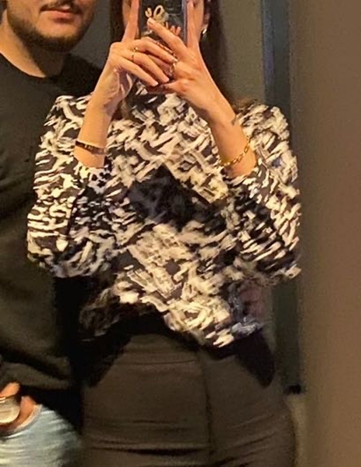 Zebra Desenli Uzun Kollu Kadın Gömlek - Görsel 2