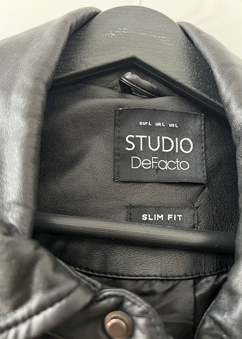 Düğmeli Siyah Erkek Deri Ceket - Görsel 3