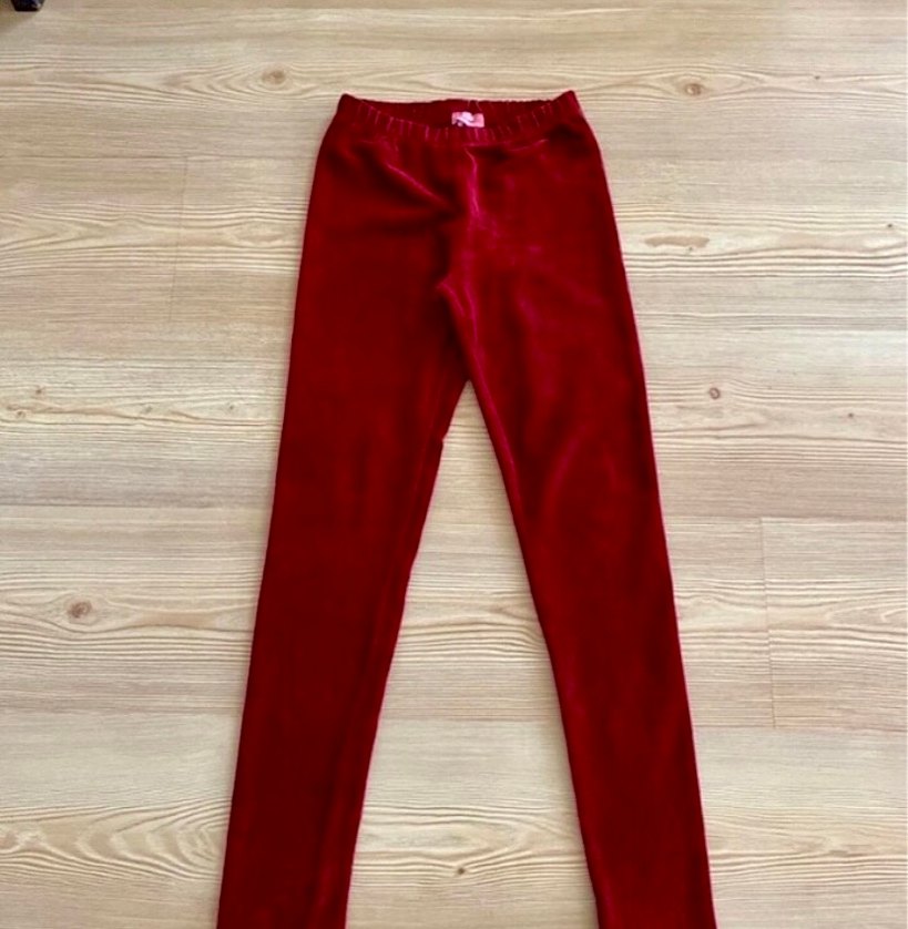 Bordo Kadife Tayt - Görsel 3