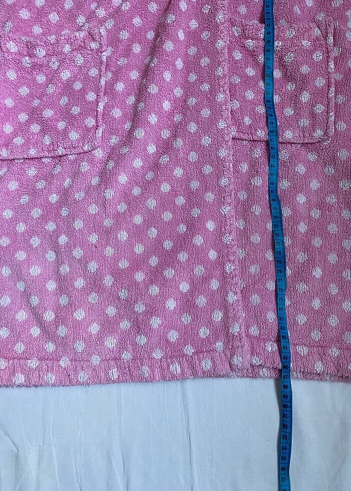 Pembe Puantiyeli Bornoz - Görsel 5