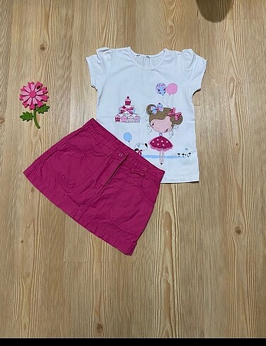 Wenice pembe etek ve sevimli pembe tişört