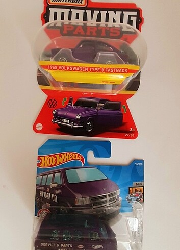  Beden Hot Wheels ve Matchbox Mor 1:64 Araç Lotu