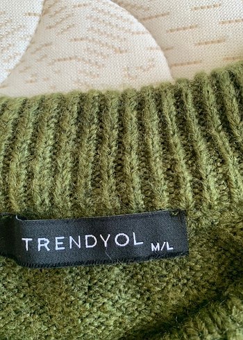Örgü Detaylı Yeşil Kadın Kazak - Görsel 3