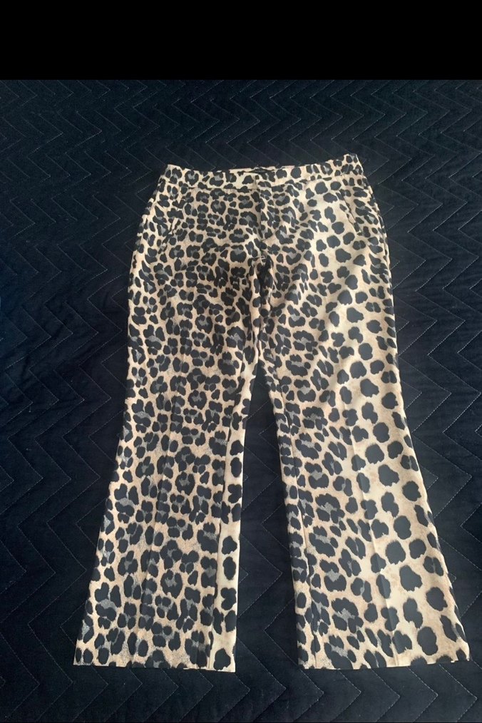 Kahverengi Leopar Desenli Kadın Kumaş Pantolon - Görsel 3