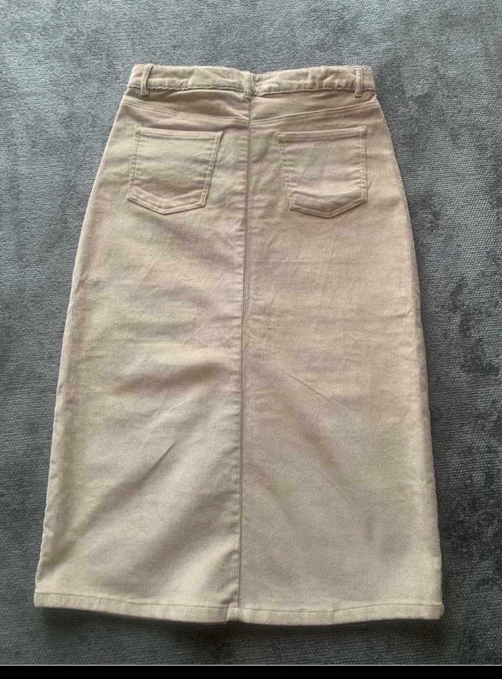 Bej Kadın Midi fitilli Etek - Görsel 2