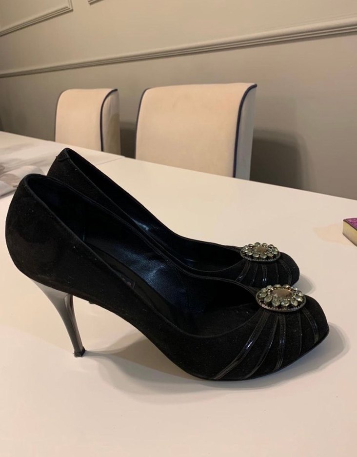 Kemerli Vintage Siyah Dolgu Topuklu Kadın Ayakkabı - Görsel 3