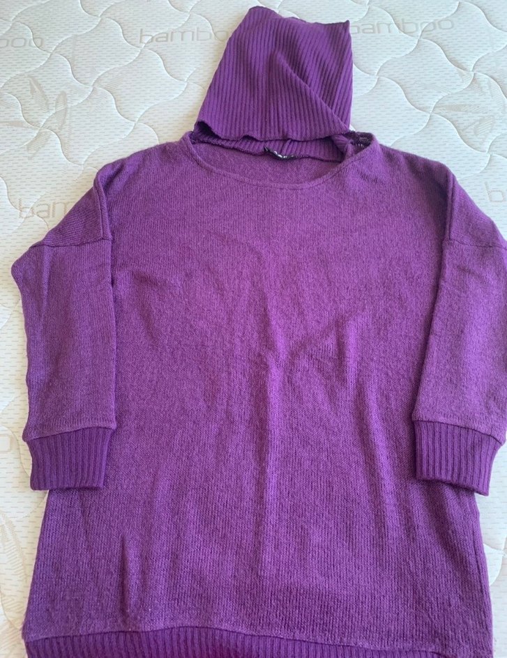 Mor Balıkçı Yaka Triko Kadın Kazak - Görsel 4